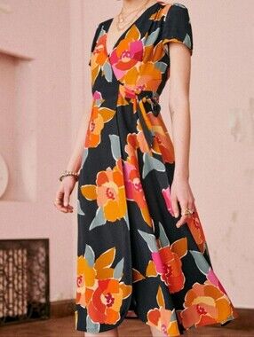 Sezane Amber Dress Flower Ink - Size 36